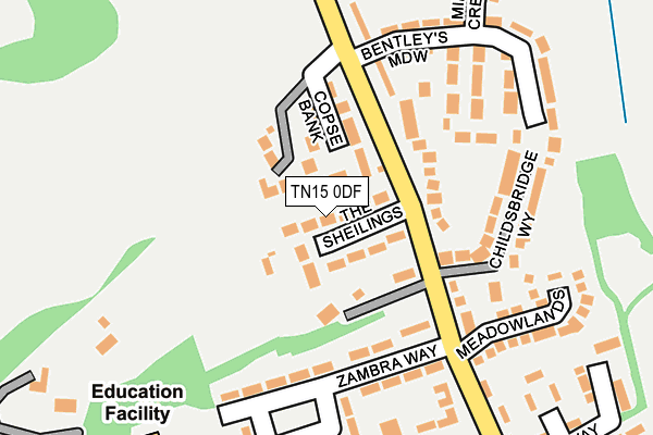 TN15 0DF map - OS OpenMap – Local (Ordnance Survey)