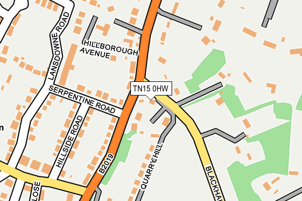 TN15 0HW map - OS OpenMap – Local (Ordnance Survey)