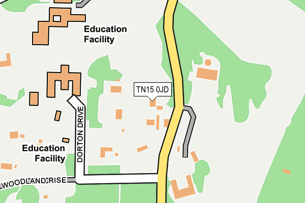 TN15 0JD map - OS OpenMap – Local (Ordnance Survey)