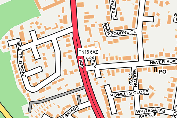 TN15 6AZ map - OS OpenMap – Local (Ordnance Survey)