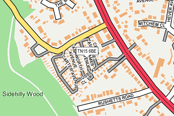 TN15 6BE map - OS OpenMap – Local (Ordnance Survey)