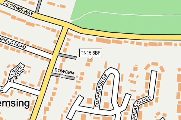 TN15 6BF map - OS OpenMap – Local (Ordnance Survey)