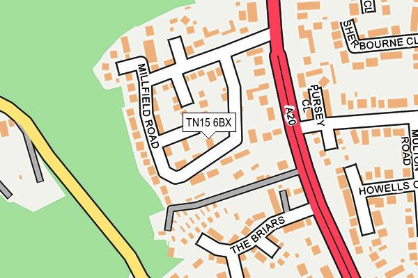 TN15 6BX map - OS OpenMap – Local (Ordnance Survey)