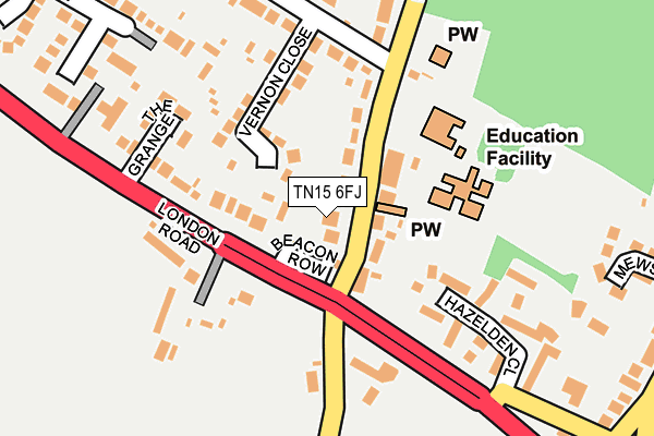 TN15 6FJ map - OS OpenMap – Local (Ordnance Survey)