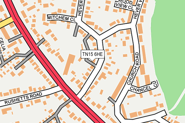 TN15 6HE map - OS OpenMap – Local (Ordnance Survey)