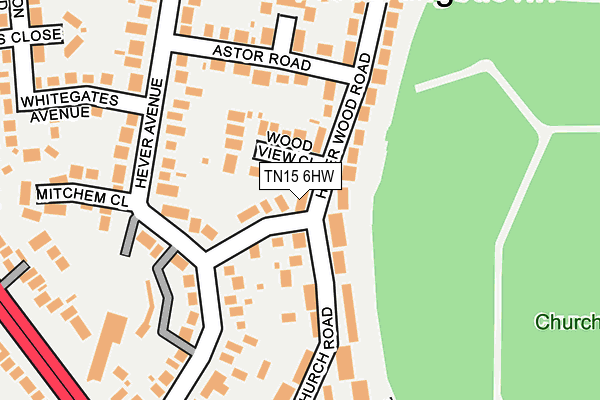 TN15 6HW map - OS OpenMap – Local (Ordnance Survey)