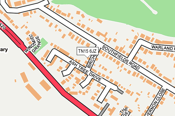 TN15 6JZ map - OS OpenMap – Local (Ordnance Survey)