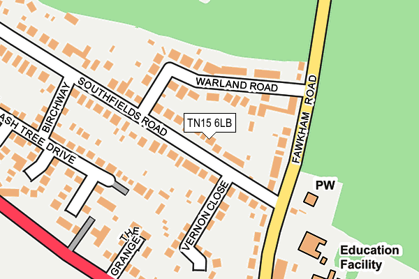TN15 6LB map - OS OpenMap – Local (Ordnance Survey)