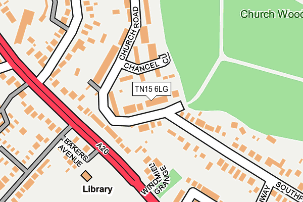 TN15 6LG map - OS OpenMap – Local (Ordnance Survey)