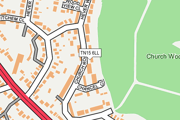 TN15 6LL map - OS OpenMap – Local (Ordnance Survey)