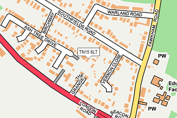 TN15 6LT map - OS OpenMap – Local (Ordnance Survey)