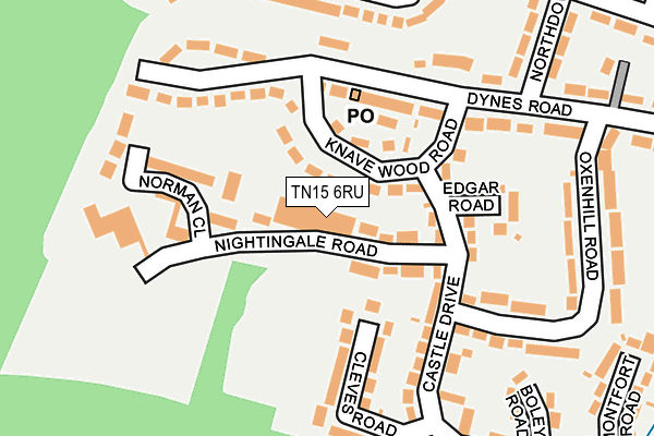 TN15 6RU map - OS OpenMap – Local (Ordnance Survey)