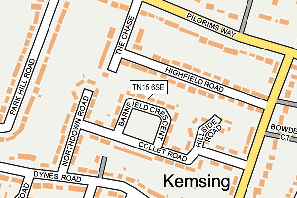 TN15 6SE map - OS OpenMap – Local (Ordnance Survey)