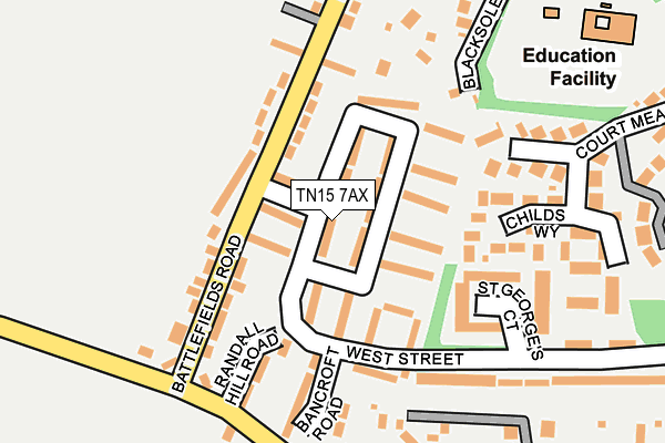 TN15 7AX map - OS OpenMap – Local (Ordnance Survey)