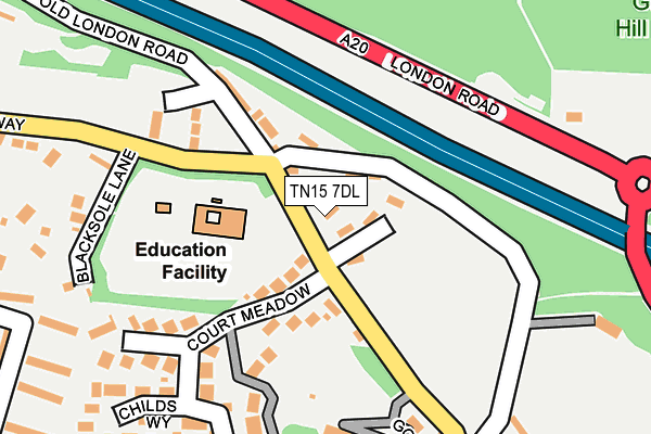 TN15 7DL map - OS OpenMap – Local (Ordnance Survey)
