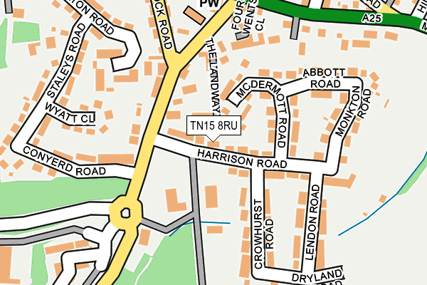 TN15 8RU map - OS OpenMap – Local (Ordnance Survey)