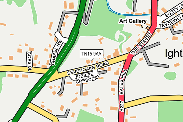 TN15 9AA map - OS OpenMap – Local (Ordnance Survey)