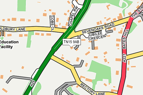 TN15 9AB map - OS OpenMap – Local (Ordnance Survey)
