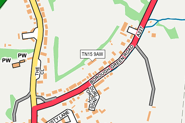 TN15 9AW map - OS OpenMap – Local (Ordnance Survey)