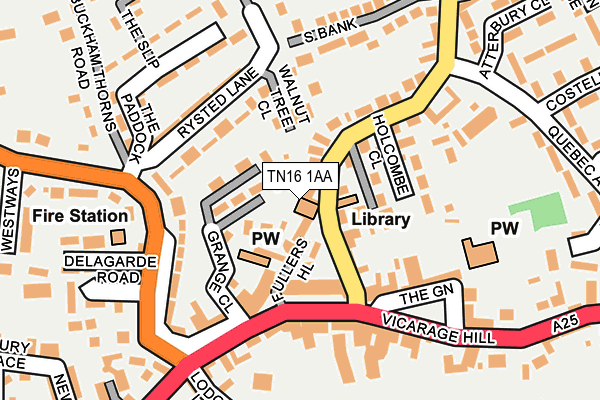 TN16 1AA map - OS OpenMap – Local (Ordnance Survey)