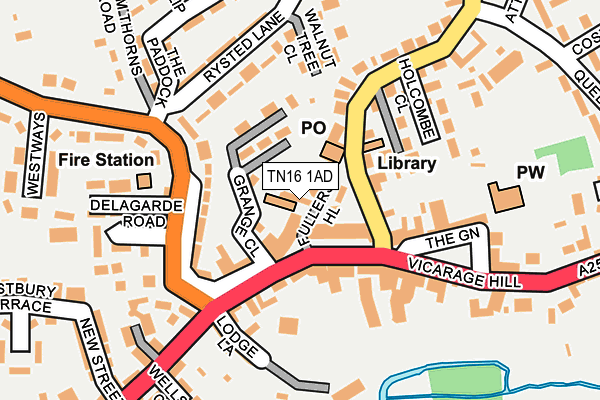 TN16 1AD map - OS OpenMap – Local (Ordnance Survey)
