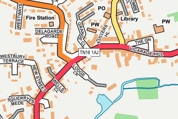 TN16 1AJ map - OS OpenMap – Local (Ordnance Survey)