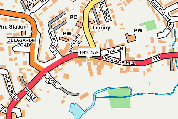 TN16 1AN map - OS OpenMap – Local (Ordnance Survey)