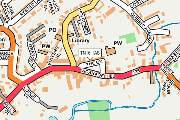 TN16 1AS map - OS OpenMap – Local (Ordnance Survey)