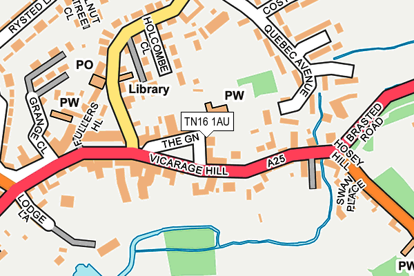 TN16 1AU map - OS OpenMap – Local (Ordnance Survey)