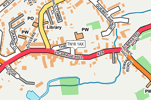 TN16 1AX map - OS OpenMap – Local (Ordnance Survey)