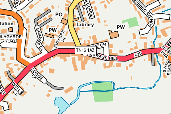 TN16 1AZ map - OS OpenMap – Local (Ordnance Survey)