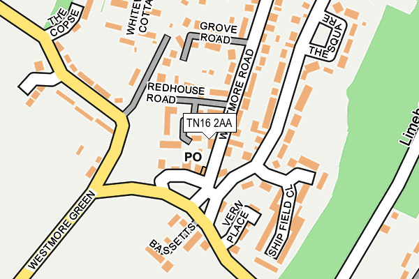 TN16 2AA map - OS OpenMap – Local (Ordnance Survey)