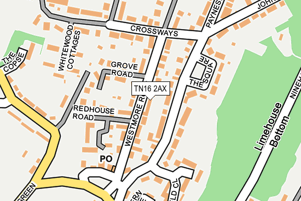 TN16 2AX map - OS OpenMap – Local (Ordnance Survey)