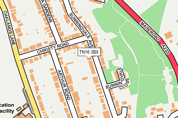 TN16 3BX map - OS OpenMap – Local (Ordnance Survey)