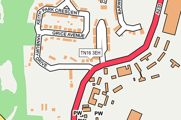 TN16 3EH map - OS OpenMap – Local (Ordnance Survey)