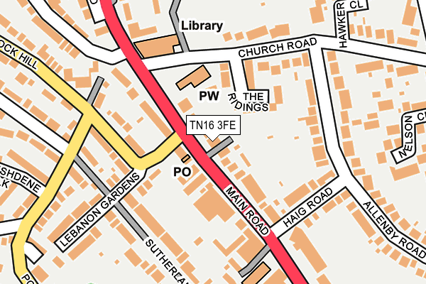 TN16 3FE map - OS OpenMap – Local (Ordnance Survey)