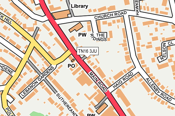 TN16 3JU map - OS OpenMap – Local (Ordnance Survey)