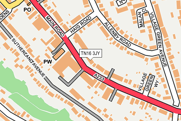 TN16 3JY map - OS OpenMap – Local (Ordnance Survey)