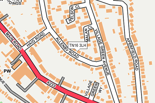 TN16 3LH map - OS OpenMap – Local (Ordnance Survey)