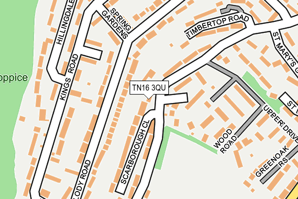 TN16 3QU map - OS OpenMap – Local (Ordnance Survey)
