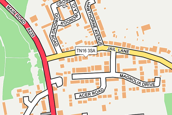 TN16 3SA map - OS OpenMap – Local (Ordnance Survey)