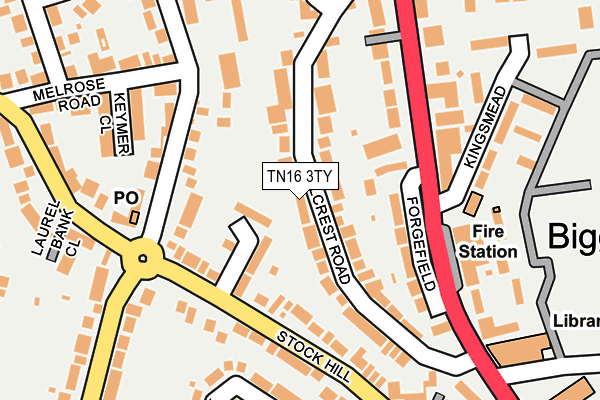 TN16 3TY map - OS OpenMap – Local (Ordnance Survey)