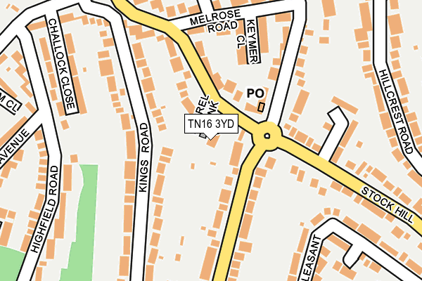 TN16 3YD map - OS OpenMap – Local (Ordnance Survey)