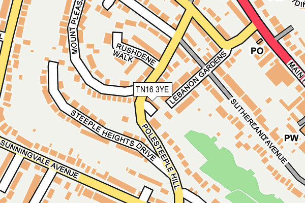 TN16 3YE map - OS OpenMap – Local (Ordnance Survey)