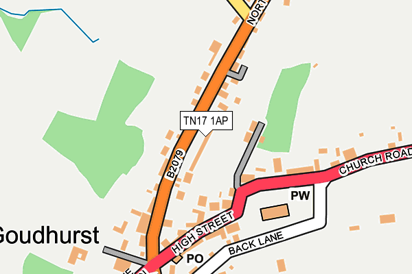 TN17 1AP map - OS OpenMap – Local (Ordnance Survey)