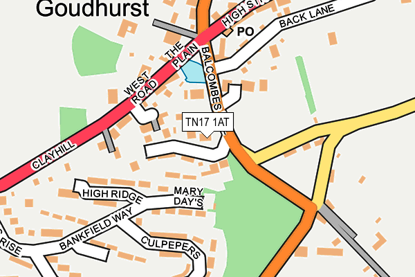 TN17 1AT map - OS OpenMap – Local (Ordnance Survey)