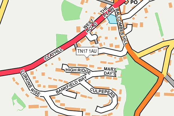 TN17 1AU map - OS OpenMap – Local (Ordnance Survey)