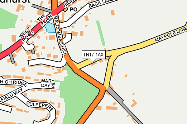 TN17 1AX map - OS OpenMap – Local (Ordnance Survey)