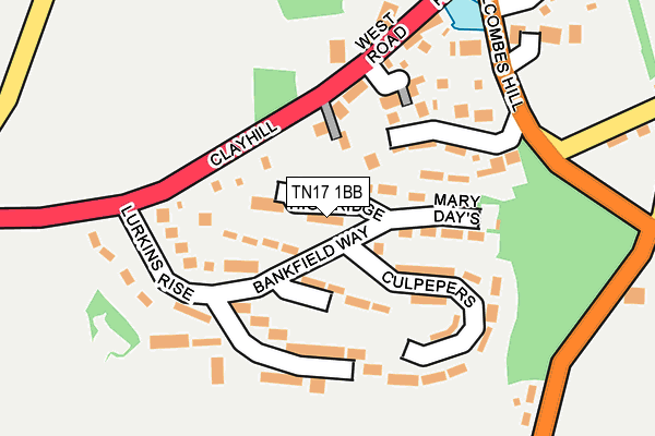 TN17 1BB map - OS OpenMap – Local (Ordnance Survey)