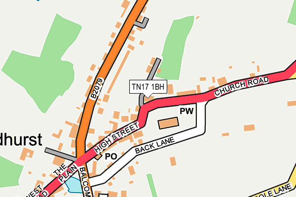 TN17 1BH map - OS OpenMap – Local (Ordnance Survey)
